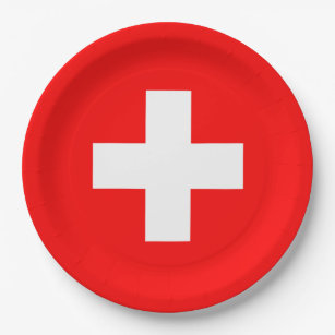 Schweizer Flagge Pappteller