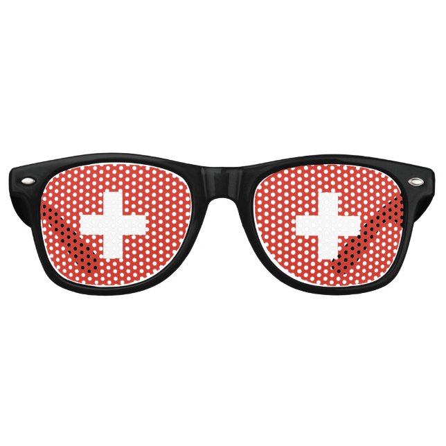 Schweizer Flagge Party Sonnenbrille (Vorderseite)