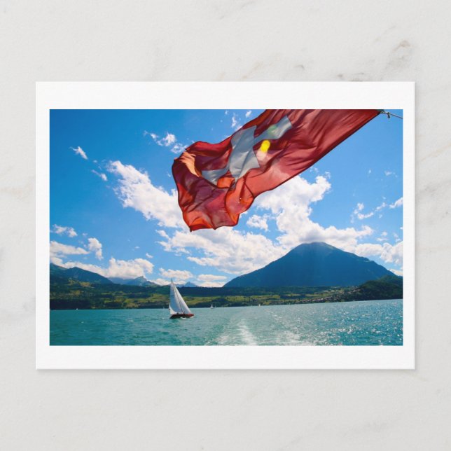 Schweizer Flagge Postkarte (Vorderseite)