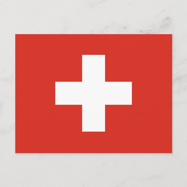 Schweizer Flagge Postkarte (Vorderseite)