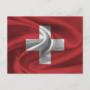 Schweizer Flagge Postkarte