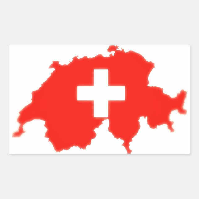 Schweizer Flagge Rechteckiger Aufkleber (Vorderseite)