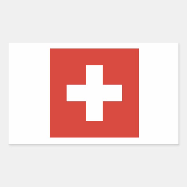 Schweizer Flagge Rechteckiger Aufkleber (Vorderseite)