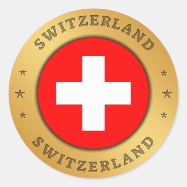 Schweizer Flagge Runder Aufkleber (Vorderseite)