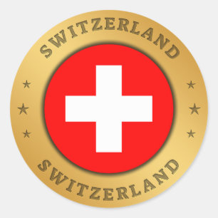 Schweizer Flagge Runder Aufkleber