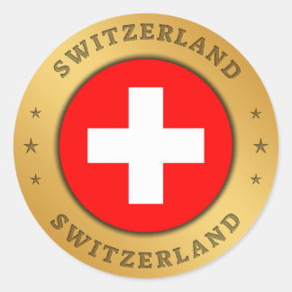 Schweizer Flagge Runder Aufkleber