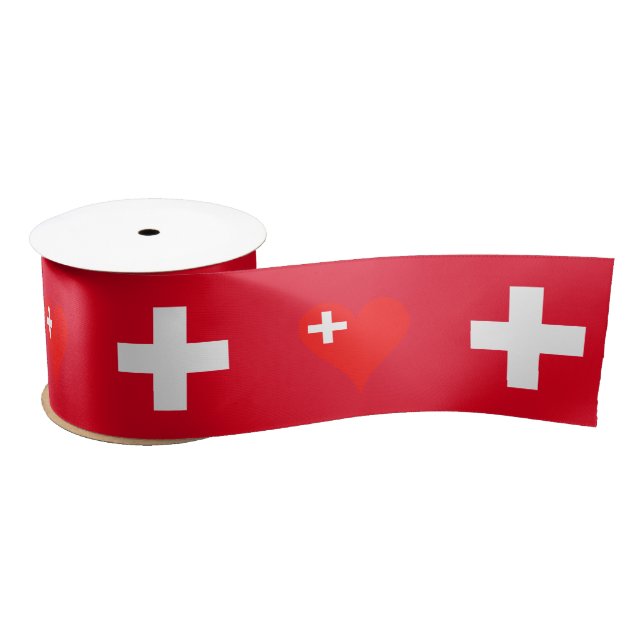 Schweizer Flagge Satinband (Spule)