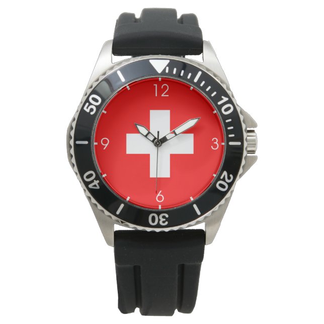 Schweizer Flagge (Schweiz) Armbanduhr (Vorderseite)