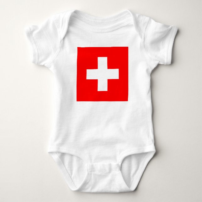 Schweizer Flagge (Schweiz) Baby Strampler (Vorderseite)