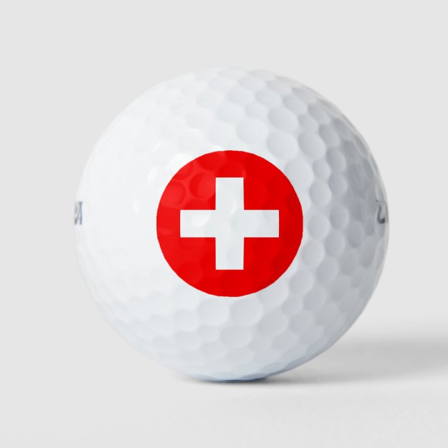Schweizer Flagge (Schweiz) Golfball (Vorderseite)