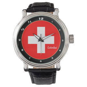 Schweizer Flagge & Schweiz Modepatrioten /Sport Armbanduhr