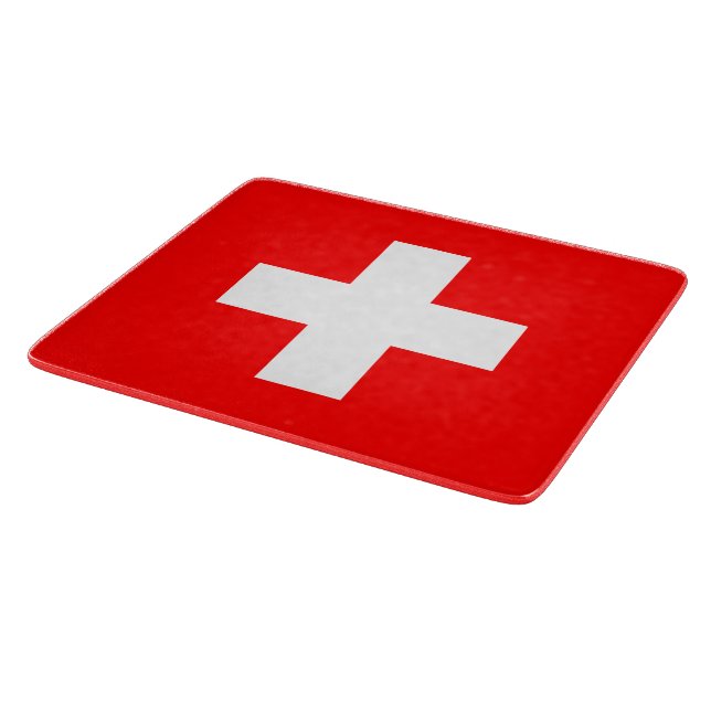 Schweizer Flagge (Schweiz) Schneidebrett (Ecke)