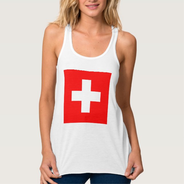 Schweizer Flagge (Schweiz) Tank Top (Vorderseite)