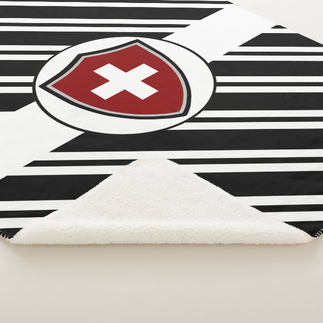 Schweizer Flagge Sherpa Blanket Sherpadecke (3/4)