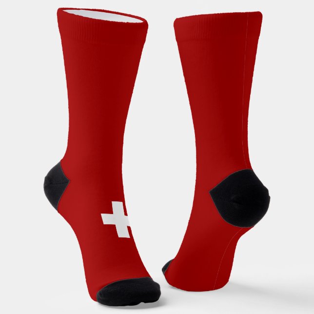 Schweizer Flagge Socken (Gewinkelt)
