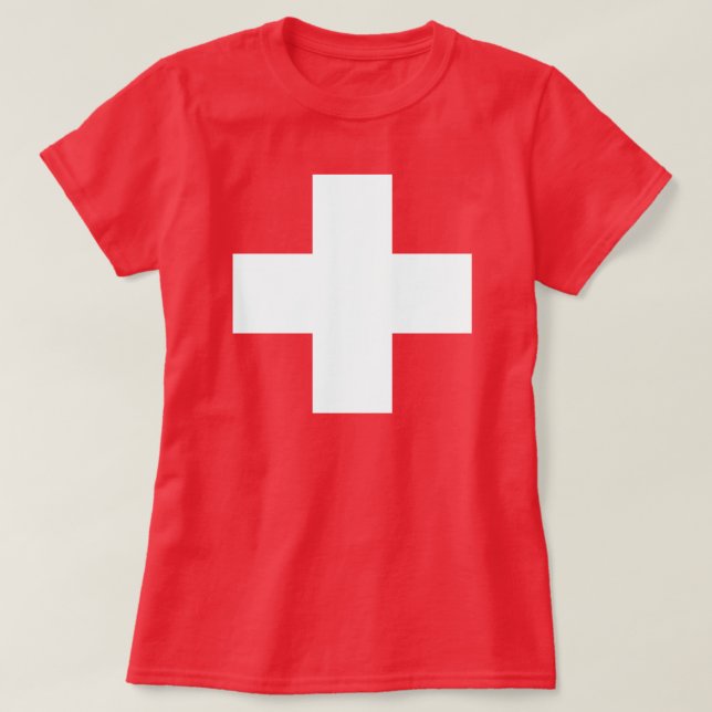Schweizer Flagge T-Shirt (Design vorne)