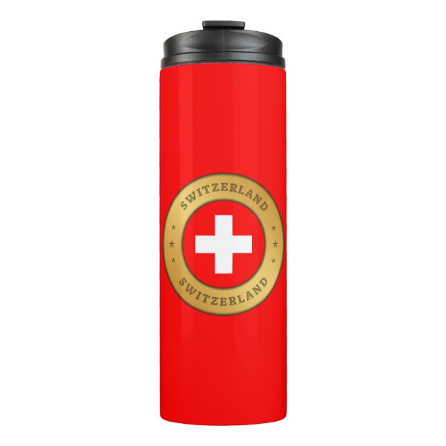 Schweizer Flagge Thermosbecher (Vorderseite)