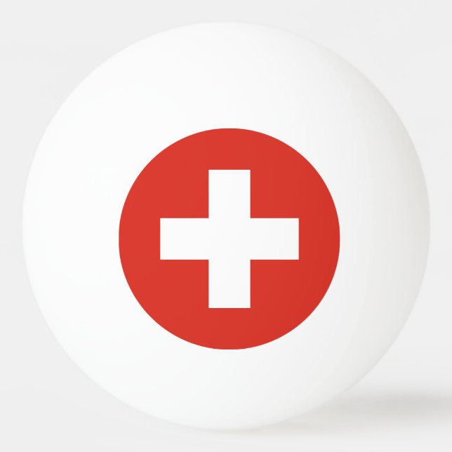 Schweizer Flagge Tischtennisball (Vorderseite)