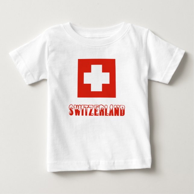 Schweizer Flagge und Schweiz Baby T-shirt (Vorderseite)