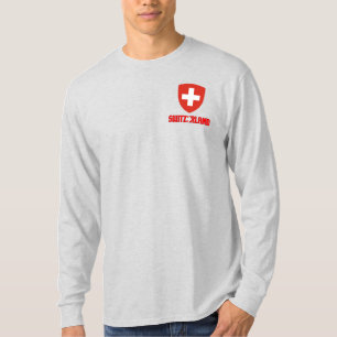 Schweizer Flagge und Wappen Patriotisch T-Shirt