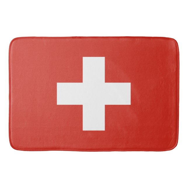 Schweizer Flagge - weißes Kreuz Badematte (Vorderseite)
