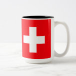 Schweizer Flaggen-Tasse Zweifarbige Tasse<br><div class="desc">Die nationale Flagge von die Schweiz-Tasse.</div>