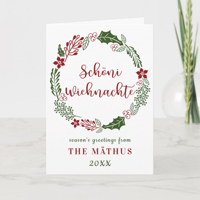 Schweizer frohe Weihnachten, Custom Feiertagskarte (Vorderseite)