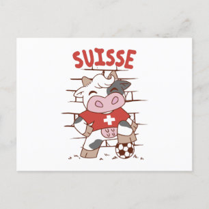 Schweizer Fußballfußballfahne Schweiz Flagge Postkarte