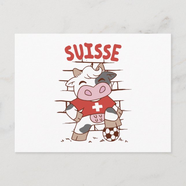 Schweizer Fußballfußballfahne Schweiz Flagge Postkarte (Vorderseite)