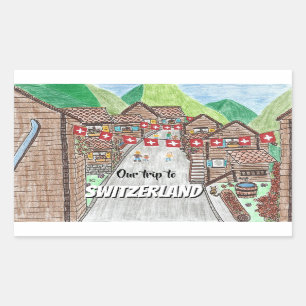 Schweizer GebirgsstadtCartoon, der Aufkleber