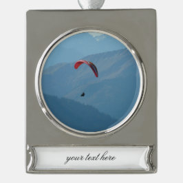 Schweizer Gleitschirmfliegen Banner-Ornament Silber