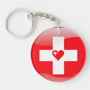 Schweizer Herz Schlüsselanhänger