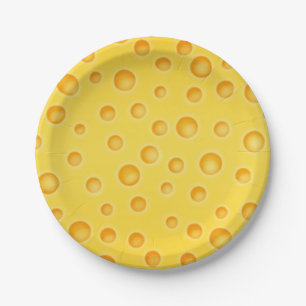 Schweizer Käse Cheezy Beschaffenheits-Muster Pappteller
