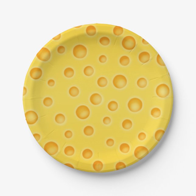 Schweizer Käse Cheezy Beschaffenheits-Muster Pappteller (Vorderseite)