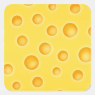 Schweizer Käse Cheezy Beschaffenheits-Muster Quadratischer Aufkleber