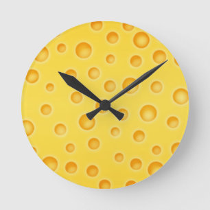 Schweizer Käse Cheezy Beschaffenheits-Muster Runde Wanduhr