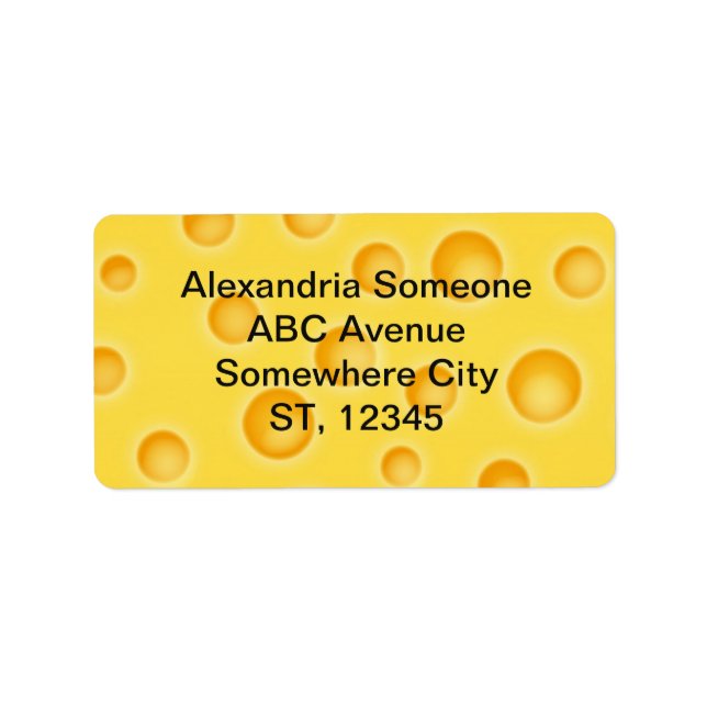 Schweizer Käse Cheezy Texturmuster Adressaufkleber (Vorne)