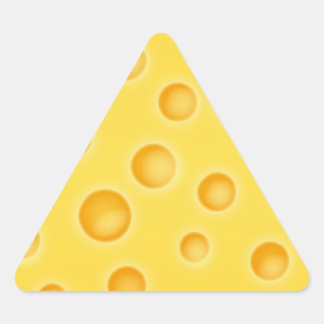 Schweizer Käse Cheezy Texturmuster Dreieckiger Aufkleber (Vorderseite)
