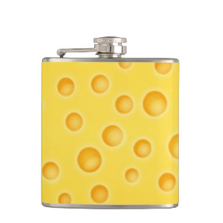 Schweizer Käse Cheezy Texturmuster Flachmann