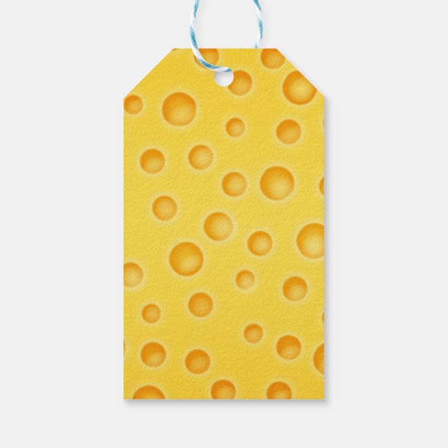Schweizer Käse Cheezy Texturmuster Geschenkanhänger (Rückseite)