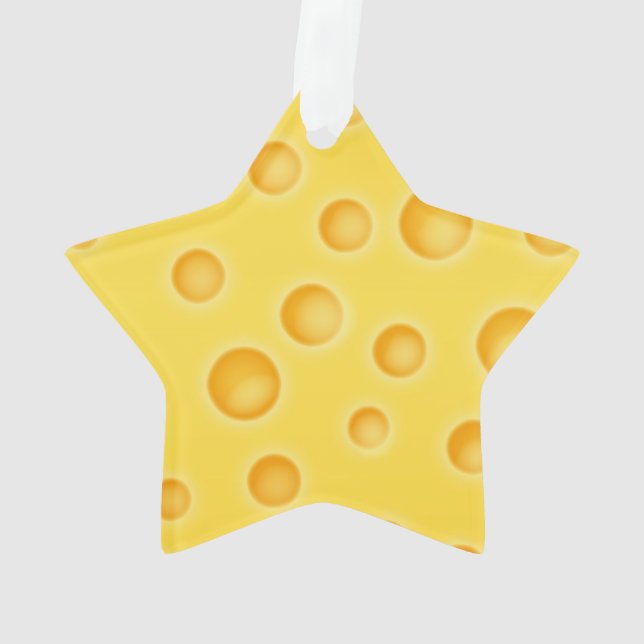 Schweizer Käse Cheezy Texturmuster Ornament (Rückseite)