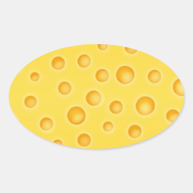 Schweizer Käse Cheezy Texturmuster Ovaler Aufkleber (Vorderseite)