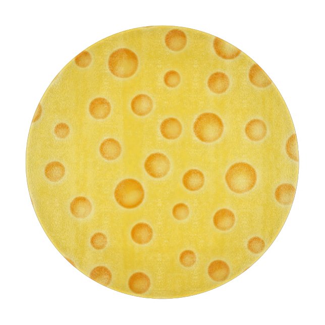 Schweizer Käse Cheezy Texturmuster Schneidebrett (Vorderseite)