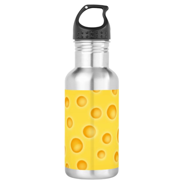Schweizer Käse Cheezy Texturmuster Trinkflasche (Vorderseite)