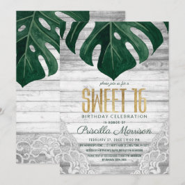 Schweizer Käse Leaf Weißholz Lace Gold Süße 16 Einladung