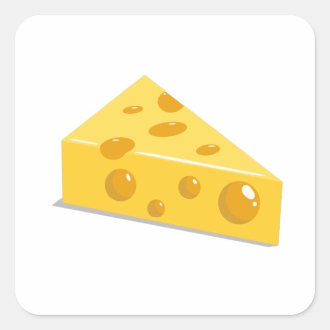 Schweizer Käse Quadratischer Aufkleber (Vorderseite)