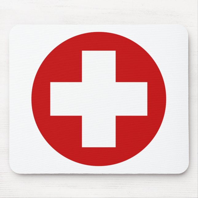 Schweizer Kreuz-Notfall Roundell Mousepad (Vorne)