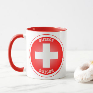 Schweizer Kreuz Suisse Kreisform Tasse