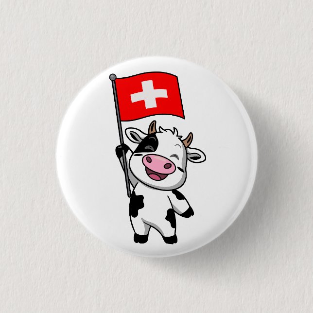 Schweizer Kuh Männer Basic T-Shirt Button (Vorderseite)