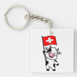 Schweizer Kuh Männer Basic T-Shirt Schlüsselanhänger